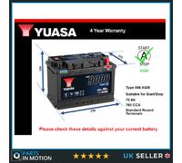 AGM Battery fits SAAB 9-5 9-3 900 9000 9-7 Stop Start Yuasa 096 AGM New