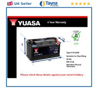 AGM Car Battery fits AUDI SQ5 Q8 TT A5 A4 Allroad SQ7 RS5 S5 Stop Start