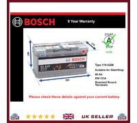 AGM Car Battery S5A13 Bosch Stop Start 50538368 000915105CE 3D0915105A Quality