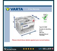 AGM Car Battery fits DACIA JOGGER LODGY SANDERO DUSTER 2010 on Stop Start Varta