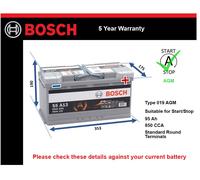 AGM Car Battery S5A13 Bosch Stop Start 50538368 000915105CE 3D0915105A Quality