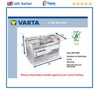 AGM Battery fits SEAT LEON ATECA TARRACO ALTEA INCA TOLEDO Varta 096 AGM