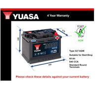 AGM Car Battery fits OPEL VIVARO VECTRA MOKKA X GRANDLAND X Stop Start