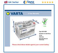 AGM Car Battery fits PORSCHE 718 BOXTER 718 BOXSTER CAYMAN Stop Start