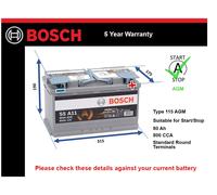 Bosch S5A11 S5 A11 Start Stop AGM Car Battery 12V 80Ah Type 115 5 YEAR WARRANTY