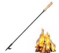 AGM Fire Pit Poker, 32" Fire Poker Stick with Wooden Handle for Campfire, Fireplace, Bonfires, Heavy Duty Wrought Iron Fire Pit Tools Accessories for Outdoor & Indoor