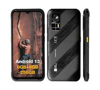 AGM H6 Rugged Smartphone, Ultra-thin & Light, 4G Rugged Cell Phone, Waterproof, Android 13, Unisoc T606, 6.56-inch IPS HD+ 90Hz Display, 16GB RAM (8+8) + 256GB ROM, NFC, GPS, Face & Fingerprint Unlock