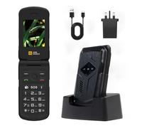 AGM M10 Flip Phone, Basic Mobile Phone with Charging Dock, 4G LTE Dual SIM Unlocked, IP69K Waterproof, MIL-STD-810H Tested, SOS Button/Speed Dial, 98dB Volume, Big Button/Large Font, FM Radio/Torch