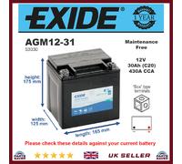 AGM Motorcycle Battery Bike Motorbike AGM12-31 Exide