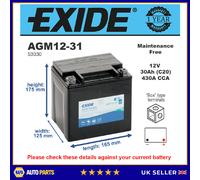 AGM Motorcycle Battery Bike Motorbike AGM12-31 Exide