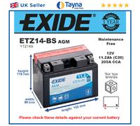 AGM Motorcycle Battery Bike Motorbike ETZ14-BS Exide