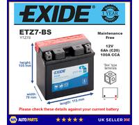 AGM Motorcycle Battery Bike Motorbike ETZ7-BS Exide