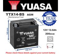 AGM Motorcycle Battery for Triumph Bonneville T100 T160 Rocket Genuine YUASA