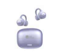 AGM OpenBuds 1 Open Ear Wireless Clip-On Earbuds, Comfort/Ultra-Light, ANC Noise Cancelling/TWS Pairing, 40H Playtime, Digital Display/Bluetooth 5.4, Sweatproof, Secure Fit for Workouts, Mystic Purple