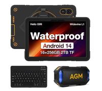 AGM P2 Active Rugged Tablet with Keyboard & Magnetic Portable Rugged Speaker, Ultimate All-Weather Mobile Workstation Bundle