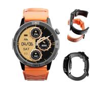 AGM Rugged Smart Watch for Men and Women, AMOLED Gorilla Glass, Bluetooth Calling, Precise Health & Fitness Tracking, GPS/Gyroscope, Compatible with Android & iOS, 5 ATM & IP69 Tactical Watch, 2 Bands