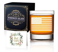 AGMDESIGN American Flag Whiskey Glasses Gift Box, Atriotism Glass Gift for Whiskey lover, Veterans, Dad, Old Glory, Veterans Day, Father’s Day, 4th of July, Retirement Gifts For Men and Women