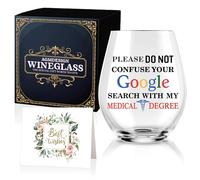 AGMDESIGN Please Do Not Confuse Your Google Search With My Medical Degree Funny Wine Glass with Gift Box, Gifts for Medical PhD, Doctor, Medicine, Graduation Physician, Doctor Gifts for Men Women