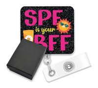AGMDESIGN SPF is Your BFF Badge Reel for Women Skin Therapist, Funny Badge ID Holder for Dermatology Nurse, Christmas Reel Gifts for Derm Nurse Dermatologists Esthetician Skin Doctor Skincare Lover