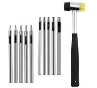 Agmoctz 10 Pcs Leather Hole Punch Tool Set, 0.5mm-3.5mm Round Hole Punch Working Tools for Leather Belts, Canvas, Watch Band