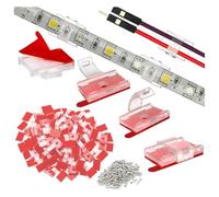 Agmoctz 100PCS Mounting Clips for LED Light Strips with Self-Adhesive Tape + Screw Light Clips for Indoor Light Strips