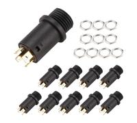 Agmoctz 10PCS 3.5MM Mini Stereo Female Panel Mount Headphone Jack Solder, Black 4 Conductor
