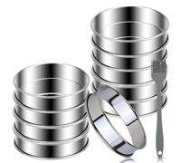 Agmoctz 10PCS Premium English Muffin Rings Set Crumpet Rings Mold for Baking Tart & Crumpets