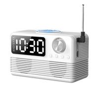 Agmoctz 15W Wireless Bluetooth Speaker with Charger and Clock Radio 4 In1 Wireless Charging Station with FM Radio for Home White