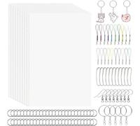 Agmoctz 170 PCS Shrink Plastic Sheets Kit, Paper with 15 Sheets Shrink Sheets,for Crafts Jewelry Making DIY,21x14.5cm