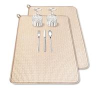 Agmoctz 2 Pack XXL Large Microfiber Dish Drying Mat,24x17.7 Inch Absorbent Dish Drainer Kitchen Counter,Dish Drying Pad