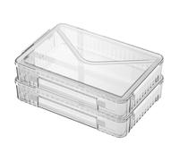 Agmoctz 2 Pcs 8.5 X 11 Paper Storage,Clear Plastic Organizer for A4 with Handle Files Portable Project Case,Art Organizer