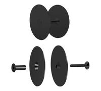 Agmoctz 2 Set Door Hole Cover Plate 2-5/8" Diameter Round Deadbolt Cover Plate for Home Security Black