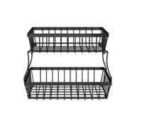 Agmoctz 2 Tiers Fruit Basket Metal Fruit Bowl Bread Baskets Countertop Vegetable Storage Stand for Kitchen Accessories