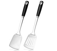 Agmoctz 2pcs Spatula Set Stianless Steel Heavy Duty Turner & Slotted Spatula Cooking Utensils Set