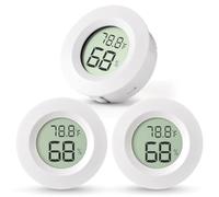 Agmoctz 3-Pack Mini Hygrometer & Thermometer, Indoor Outdoor Digital Humidity Meter Gauge Temperature