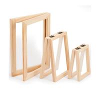 Agmoctz 3 Pieces Paper Making Wooden Paper Making Mould Papermaking Screen Kit 3 Size Frame for DIY (A7, A6, A5)