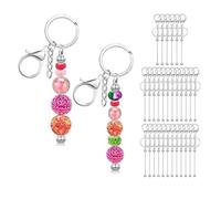Agmoctz 30Pcs Beadable Keychain Bars, Beadable Keychains Bar Blanks DIY Beaded Keychain Kit Making Keychain Bead Kit