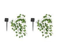 Agmoctz 32.8 Ft 100 LED Green Ivy Leaves Fairy String Lights 2 Pack Solar Powered String Lights, for Garden, Patio, Yard, Party
