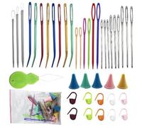 Agmoctz 42 Pcs Yarn Needles Set, Assorted Yarn Needles Bent Tapestry Needle Weaving Needle Darning Needles Big Eye Needles