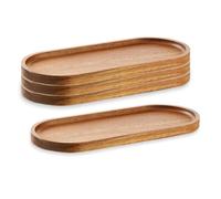 Agmoctz 4Pack Wood Serving Trays 11.5x4Inch Charcuterie Boards Oval Wooden Plates Wood Serving Platter Cheese Dinner Plates Bulk