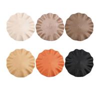 Agmoctz 6pcs 38cm Round Placemats, Weave Design, Heat-, Non-Slip, Washable Dining Table Mats with Corrugated Edge