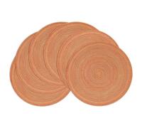 Agmoctz 6pcs Round Braided Placemats Set of 6 Circle Place Mats Washable 15 Inch Table Mats for Dining Table Wedding Party