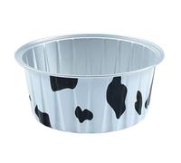 Agmoctz Baking Mold Pudding Cup Air Fryer Special Color Aluminum Foil Box Cake Baking Cup Round Bowl Cake Box Black+White