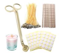 Agmoctz Beeswax Candle Wicks, Wooden Candle, Golden Candle Wick Trimmer for DIY Candle Making