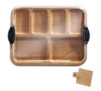 Agmoctz Build-A-Board Cutting Board with Compartments and Clear Locking Lid for Charcuterie Snacks, Bamboo with Bottle Opener