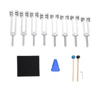 Agmoctz Chakra Tuning Fork Set, 7 Chakra+1 Soul Purpose Weighted Tuning Forks for Meditation,Yoga, Sound Healing silver