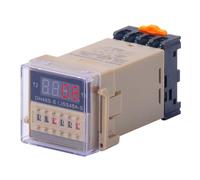 Agmoctz Digital LED Programmable Time Relay Switch 12V 24V 36V 110V 220V 380V Repeat Cycle with Socket DH48S Series Delay Time with Base Programmable Delay Relay DH48S-S 12V/24V/380V D