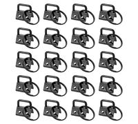 Agmoctz Key Fob Hardware with Keychain Rings for Bag Webbing,Black Metal Keychain Hardware 20Piece