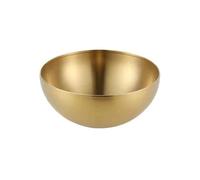 Agmoctz Large Golden Stainless Steel Bowls for Salad, Fruit, Soup, and Rice - Korean Style Food Containers for Home