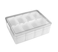 Agmoctz Large Snackle Box - Divided Serving Tray with Lid - Charcuterie Container for Portable Snack - Clear Organizer White